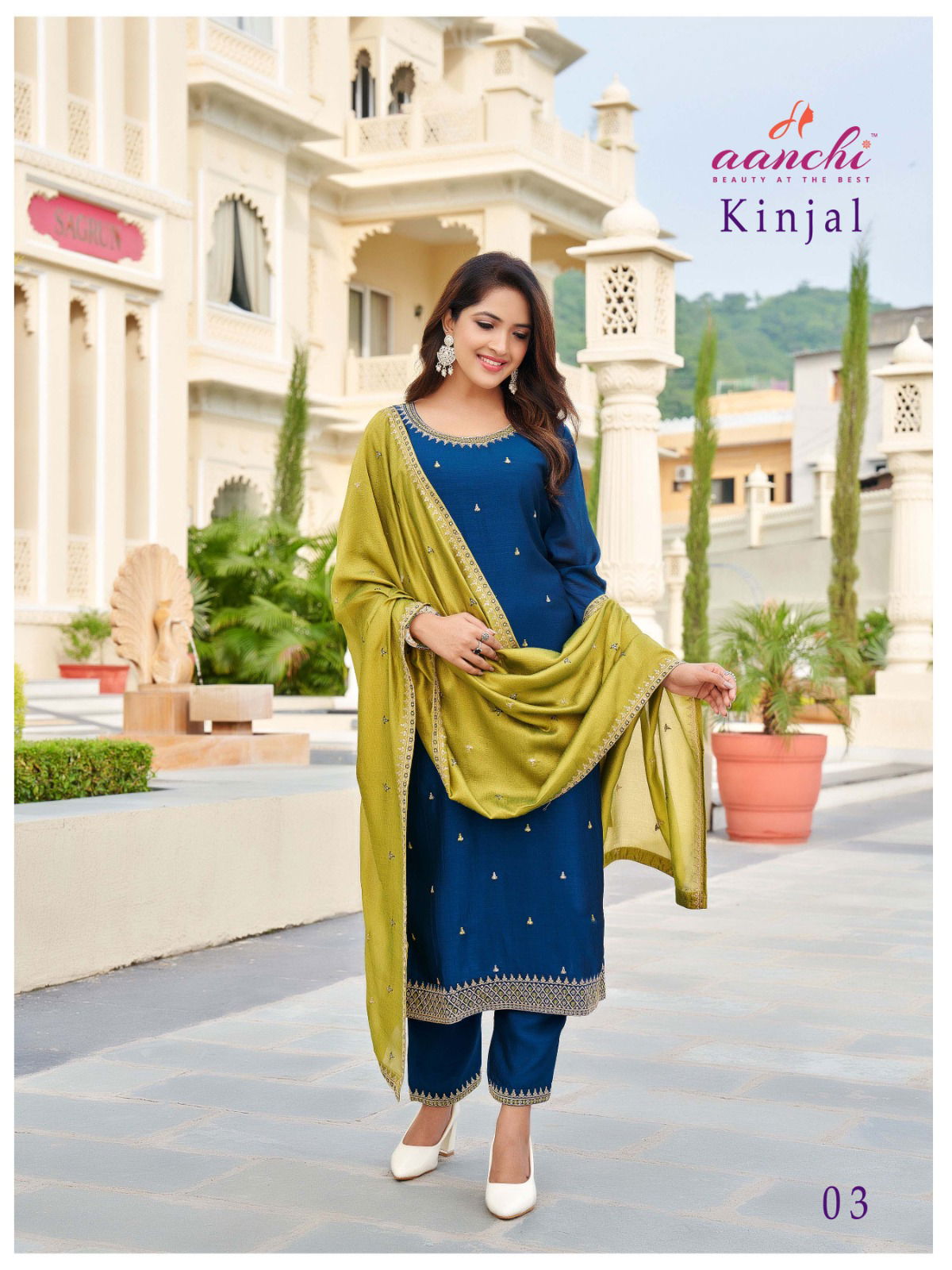Kinjal By Aanchi Vichitra Silk Kurti With Bottom Dupatta Exporters In India